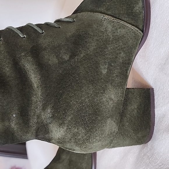 NEW Colin Stuart Victoria Secret Green Lace Up Moto Combat Boots Bohemian Army - Picture 10 of 14